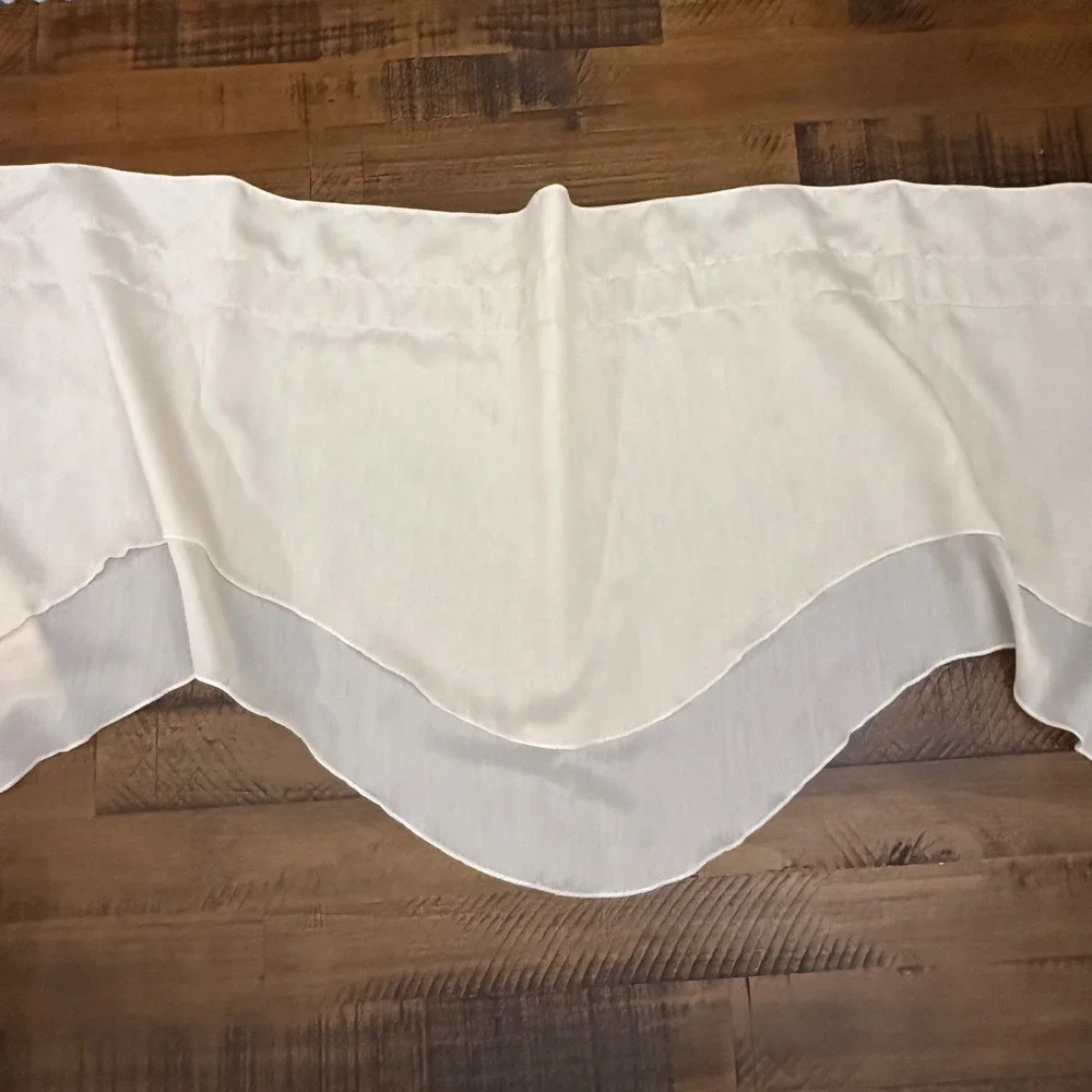 Vintage 80s JCPenney Home Collection Valance Window Topper Sheer Layered Curtain